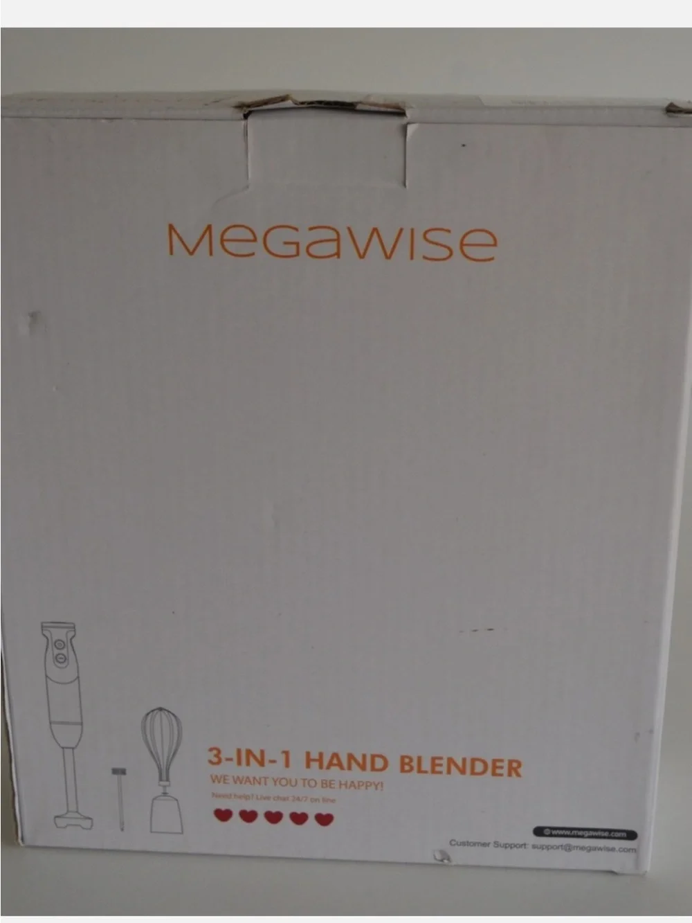 MEGAWISE 3-in-1 Hand Blender - Stainless Steel and Black